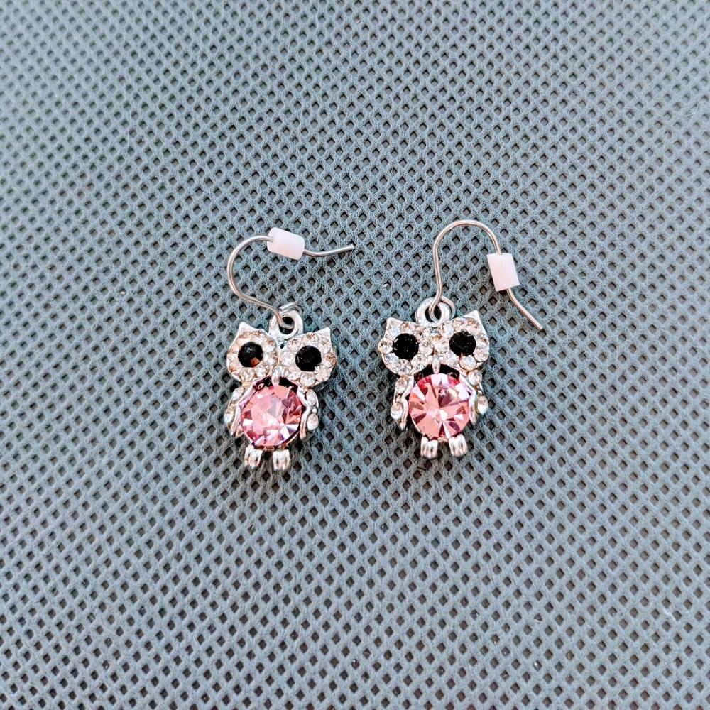 Sterling Silver Owl Earrings